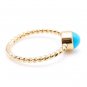 Splendid Natural Turquoise 14K Solid Yellow Gold Ring