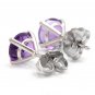 1.80 Carats Natural Amethyst 14K Solid White Gold Martini Stud Earrings