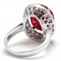 13.30 Carats Natural Red Ruby and Diamond 14K Solid White Gold Ring