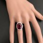 13.30 Carats Natural Red Ruby and Diamond 14K Solid White Gold Ring
