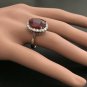 13.30 Carats Natural Red Ruby and Diamond 14K Solid White Gold Ring