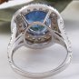 6.20 Carats NATURAL TANZANITE and DIAMOND 14K Solid White Gold Ring