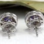 1.80Ct Natural Tanzanite and Diamond 14K Solid White Gold Earrings