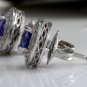 1.80Ct Natural Tanzanite and Diamond 14K Solid White Gold Earrings