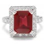8.05 Carats Natural Red Ruby and Diamond 14K Solid White Gold Ring