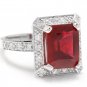 8.05 Carats Natural Red Ruby and Diamond 14K Solid White Gold Ring