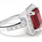 8.05 Carats Natural Red Ruby and Diamond 14K Solid White Gold Ring