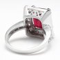 8.05 Carats Natural Red Ruby and Diamond 14K Solid White Gold Ring