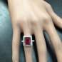 8.05 Carats Natural Red Ruby and Diamond 14K Solid White Gold Ring