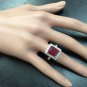 8.05 Carats Natural Red Ruby and Diamond 14K Solid White Gold Ring