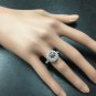 3.65 Carats Natural Morganite and Diamond 14K Solid White Gold Ring