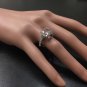 3.65 Carats Natural Morganite and Diamond 14K Solid White Gold Ring