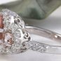 4.90 Carats Natural Morganite and Diamond 14K Solid White Gold Ring