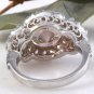 4.90 Carats Natural Morganite and Diamond 14K Solid White Gold Ring