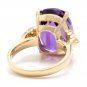 9.35Ct Natural Amethyst & Diamond 14K Solid Yellow Gold Ring