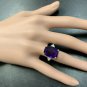 9.35Ct Natural Amethyst & Diamond 14K Solid Yellow Gold Ring