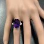 9.35Ct Natural Amethyst & Diamond 14K Solid Yellow Gold Ring