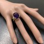 9.35Ct Natural Amethyst & Diamond 14K Solid Yellow Gold Ring