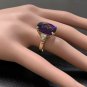 9.35Ct Natural Amethyst & Diamond 14K Solid Yellow Gold Ring