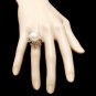 Splendid Natural 15mm South Sea Pearl and Diamond 14K Solid White Gold Ring