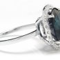 7.50Ct Natural Blue Sapphire & Diamond 14K White Solid Gold Ring
