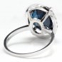 7.50Ct Natural Blue Sapphire & Diamond 14K White Solid Gold Ring