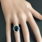 7.50Ct Natural Blue Sapphire & Diamond 14K White Solid Gold Ring