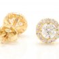 0.90Ct Natural Diamond 14k Solid Yellow Gold Earrings