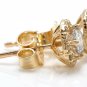 0.90Ct Natural Diamond 14k Solid Yellow Gold Earrings