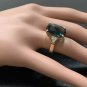 9.35Ct Natural LONDON BLUE TOPAZ & Diamond 14K Solid Yellow Gold Ring