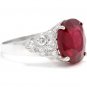 8.90 Carats Red Ruby and Natural Diamond 18K Solid White Gold Ring