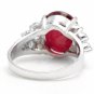 8.90 Carats Red Ruby and Natural Diamond 18K Solid White Gold Ring