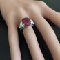 8.90 Carats Red Ruby and Natural Diamond 18K Solid White Gold Ring