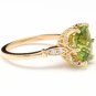 3.00 Carats Natural Peridot and Diamond 14K Solid Yellow Gold Ring