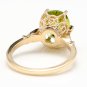 3.00 Carats Natural Peridot and Diamond 14K Solid Yellow Gold Ring