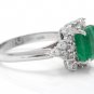 2.60Ct Natural Emerald & Diamond 14K Solid White Gold Ring