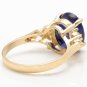 5.75Ct Natural Blue Sapphire & Diamond 14K Solid Yellow Gold Ring
