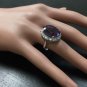 10.85 Carats Natural Amethyst and Diamond 14K Solid White Gold Ring