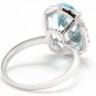 6.00Ct Natural Aquamarine & Diamond 14K Solid White Gold Ring