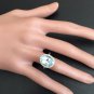 6.00Ct Natural Aquamarine & Diamond 14K Solid White Gold Ring