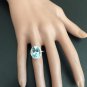 6.00Ct Natural Aquamarine & Diamond 14K Solid White Gold Ring