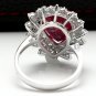 7.90 Carats Natural Ruby and Diamond 14K Solid White Gold Ring