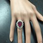 7.90 Carats Natural Ruby and Diamond 14K Solid White Gold Ring