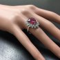 7.90 Carats Natural Ruby and Diamond 14K Solid White Gold Ring