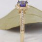 2.00 Carats Natural Tanzanite & Diamond 14K Solid Yellow Gold Ring