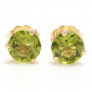 1.80 Carats Natural Peridot 14K Solid Yellow Gold Martini Stud Earrings
