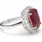 8.80 Carats Natural Red Ruby and Diamond 14K Solid White Gold Ring