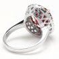 8.80 Carats Natural Red Ruby and Diamond 14K Solid White Gold Ring