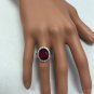 8.80 Carats Natural Red Ruby and Diamond 14K Solid White Gold Ring