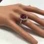 8.80 Carats Natural Red Ruby and Diamond 14K Solid White Gold Ring